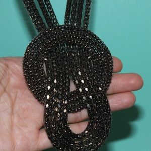 Charcoal Costume Jewelry Knotted Necklace